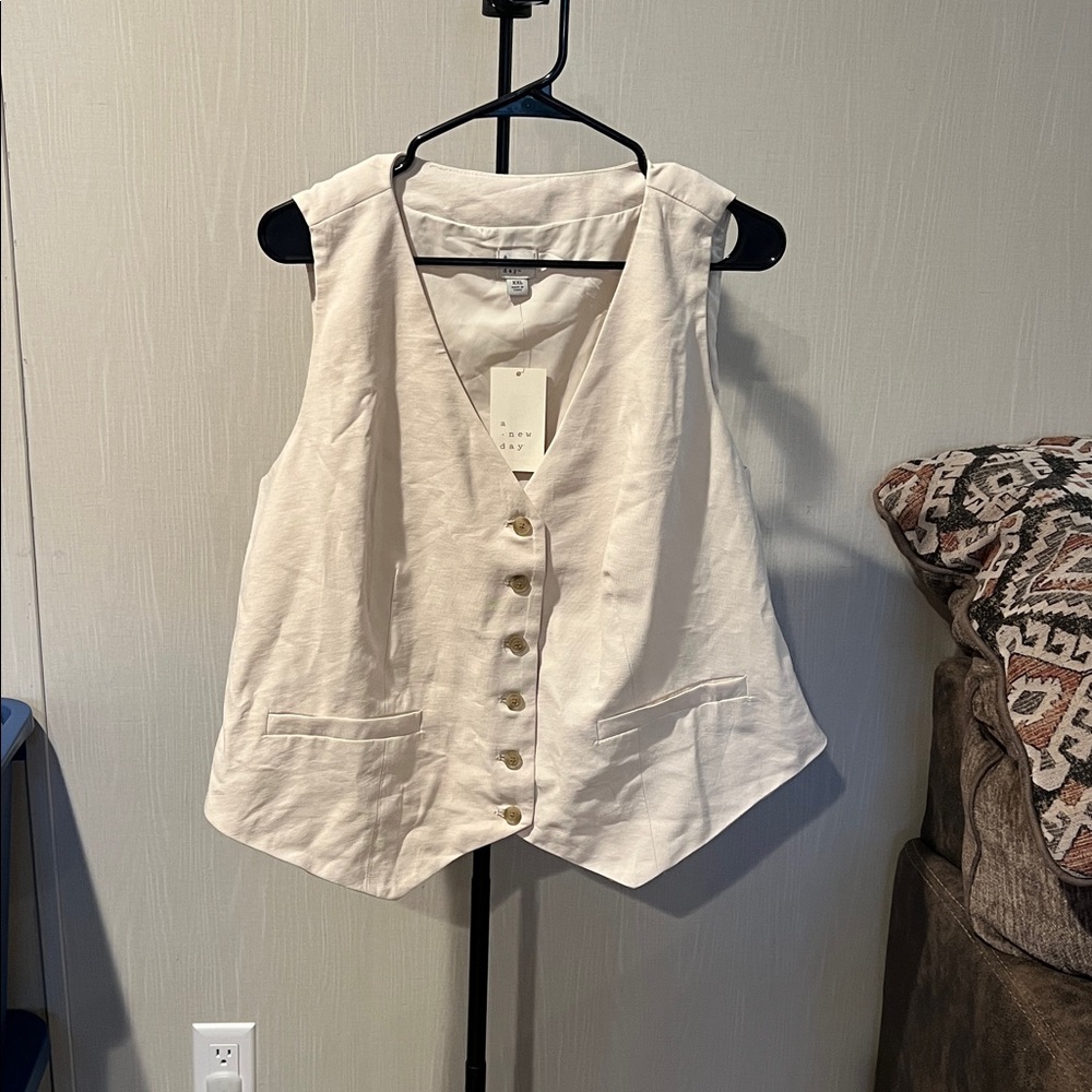 a new day Cream Button-Down Vest
